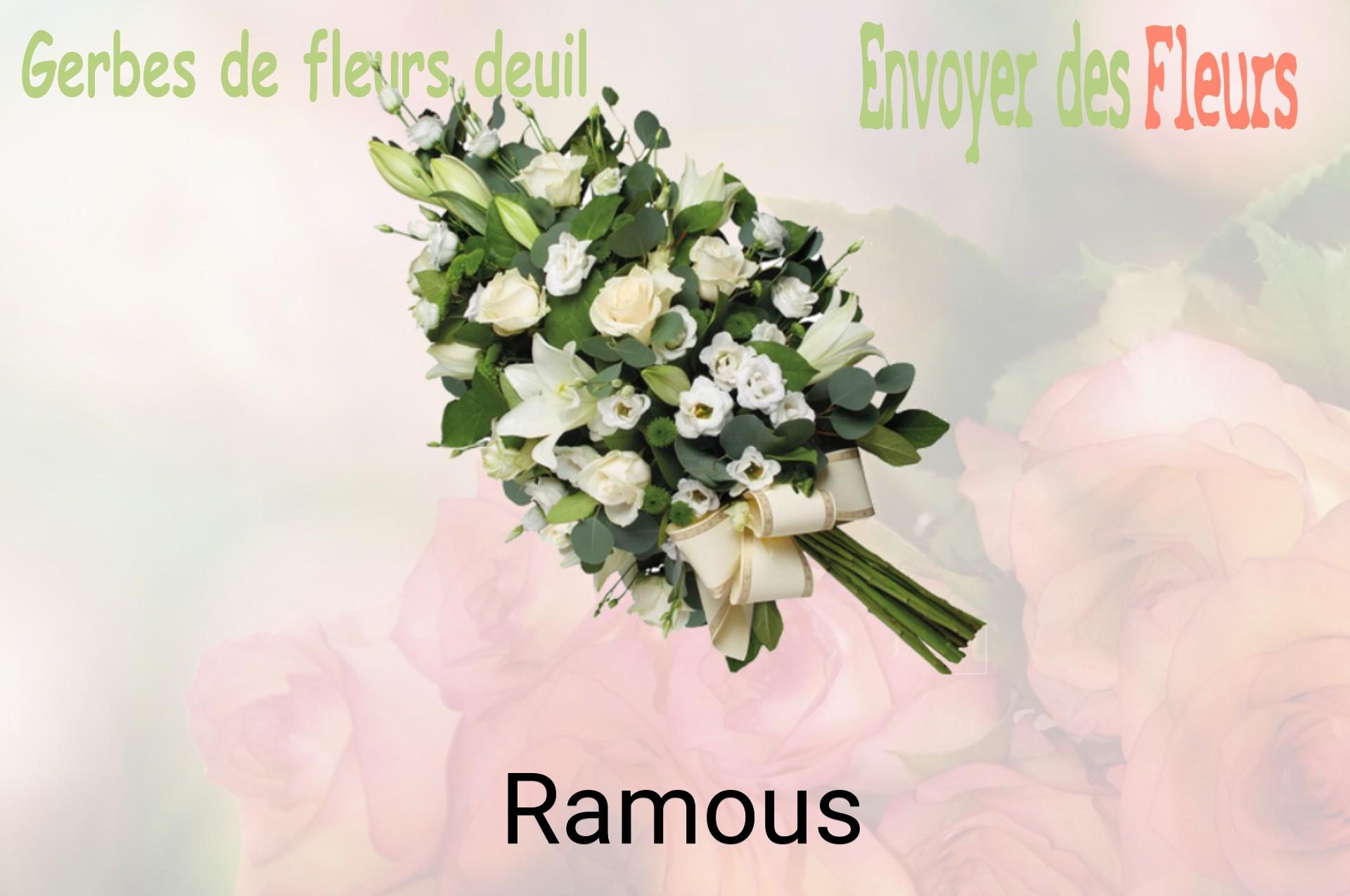 Gerbe de fleurs de deuil livrée à Ramous